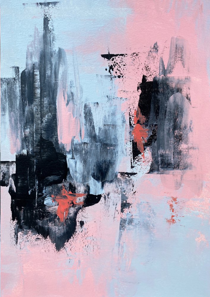 Blush Blue: abstracte penseelstreken door Alyson Storms