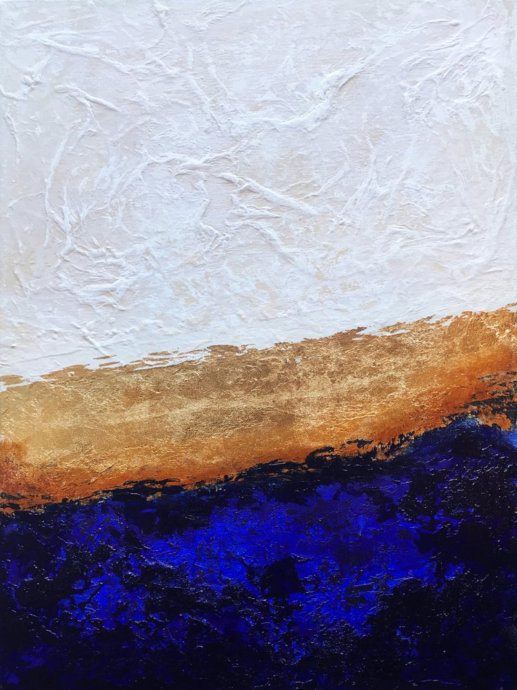 Deep Blue Gold – Abstract door Alyson Storms