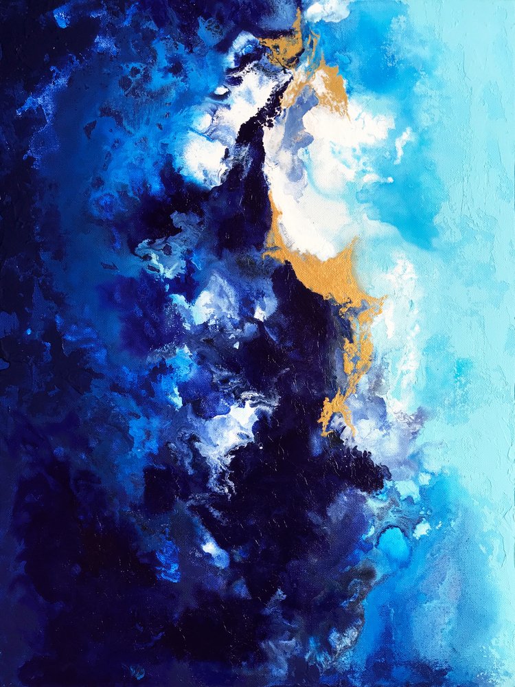 Diepblauwe gouden stroom door Alyson Storms