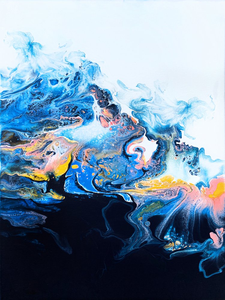 Dynamische blauwe werveling door Alyson Storms