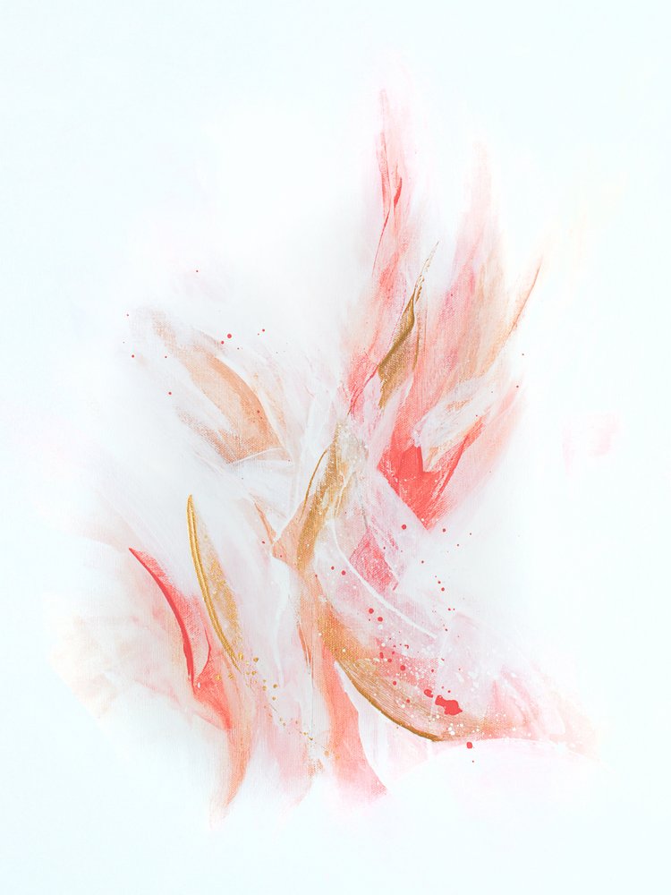 Fluid Blush Gold Abstract door Alyson Storms