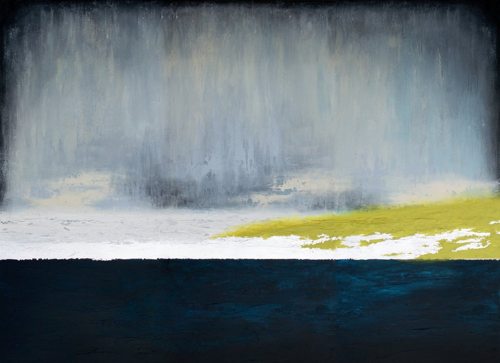 Regen boven een geel veld door Alyson Storms