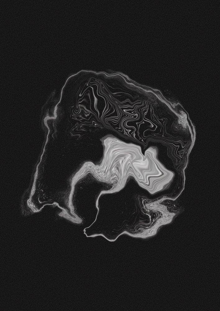 Dynamische grijze werveling door Amy Louise Baker