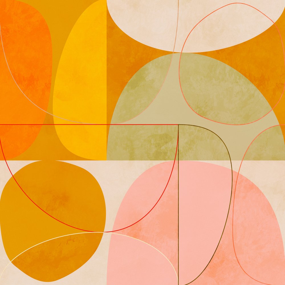 Mid-century currygeel met een vleugje roze – Lente 2 door Ana Rut Bre