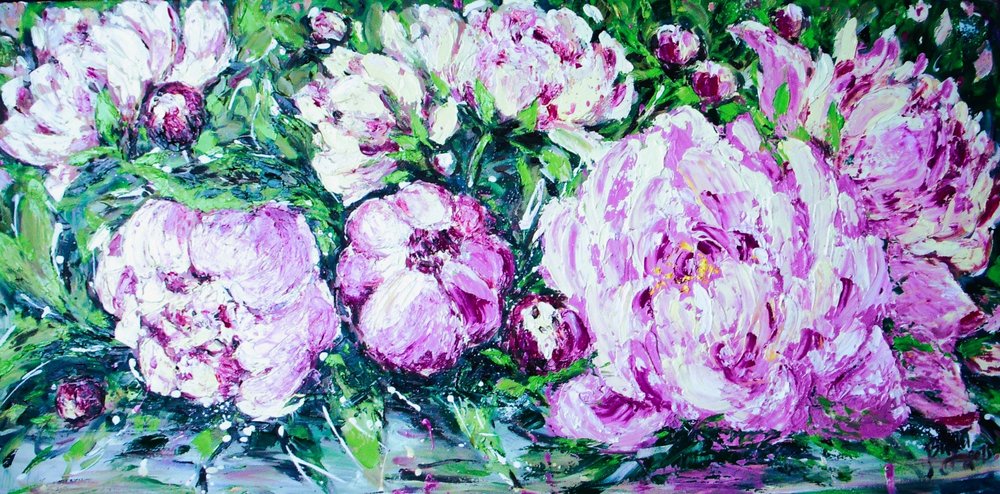 Levendige roze pioenrozen door Anda Bieza