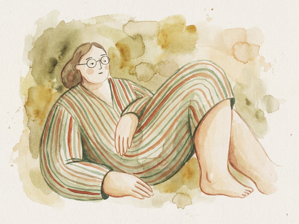 Ontspannen vrouw in streepjes door Andreas Magnusson