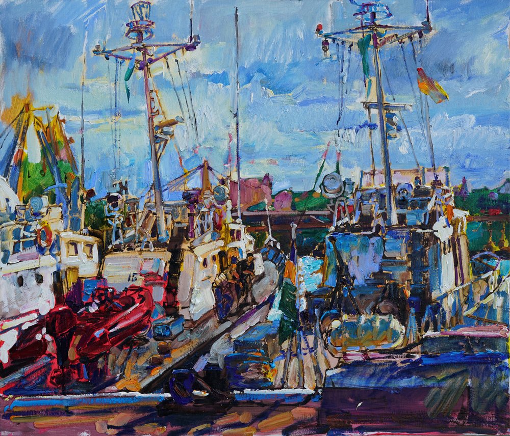 Kleurrijke havenboten door Andrii Kutsachenko