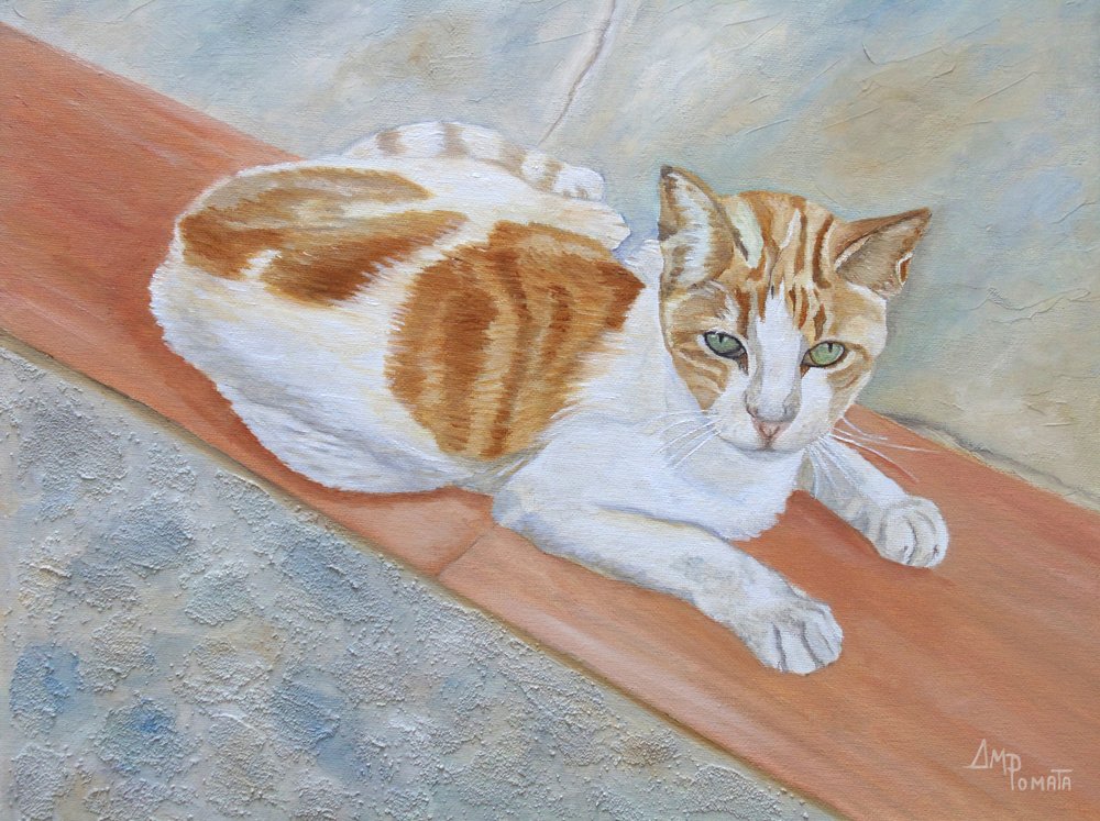 Waakzame oranje tabby door Angeles M. Pomata