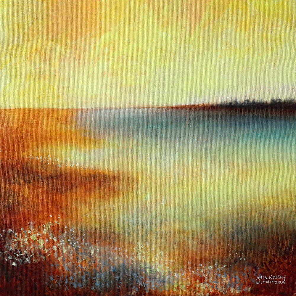 Rustige abstracte zonsondergang door Ania Witwitzka