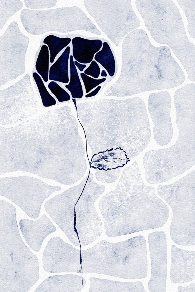 Abstracte blauwe roos door Ankie Kooi