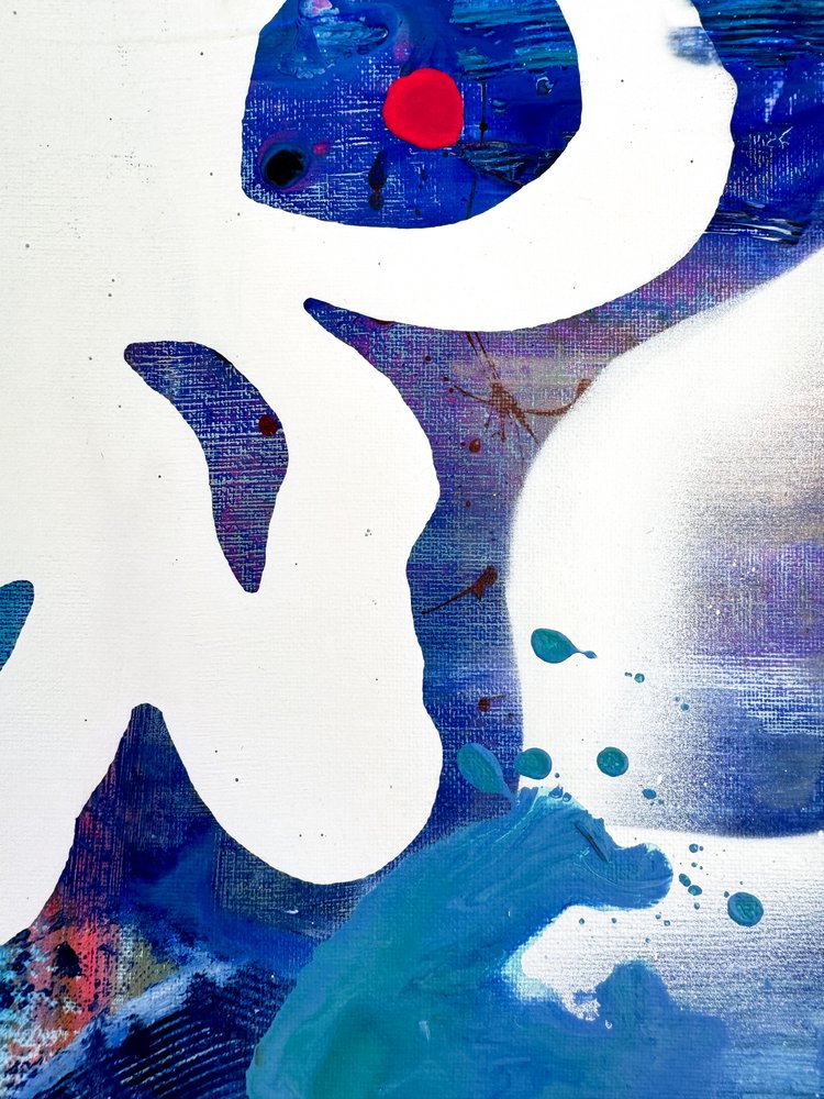 Gedurfd blauw abstract door Anna Viklund