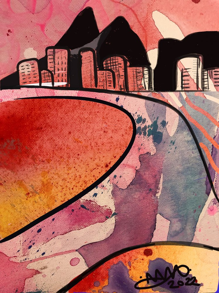 Levendige abstracte stad door Anna Viklund