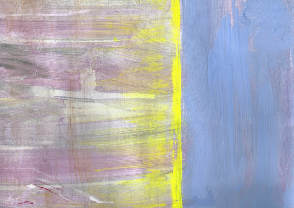Zachtblauw-geel abstract door Annick