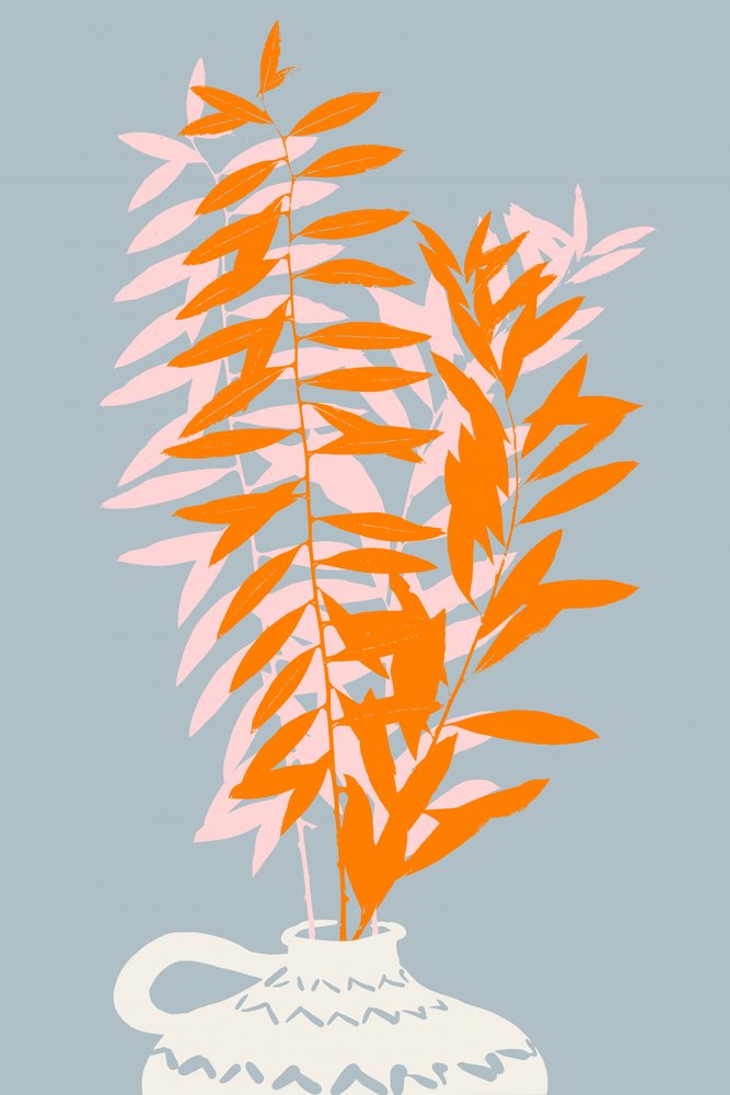 Minimalistisch botanisch stilleven door Annick