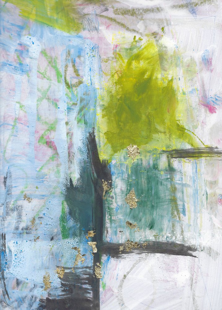 Moderne abstracte gouden stroming door Annick