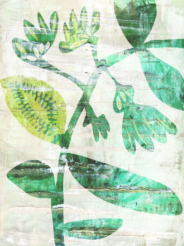 Groene planten met textuur door Annick