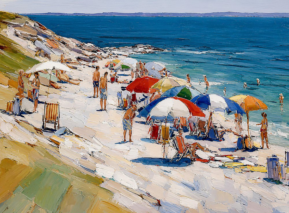 Een zonnige dag op het strand door Avanesova Elena