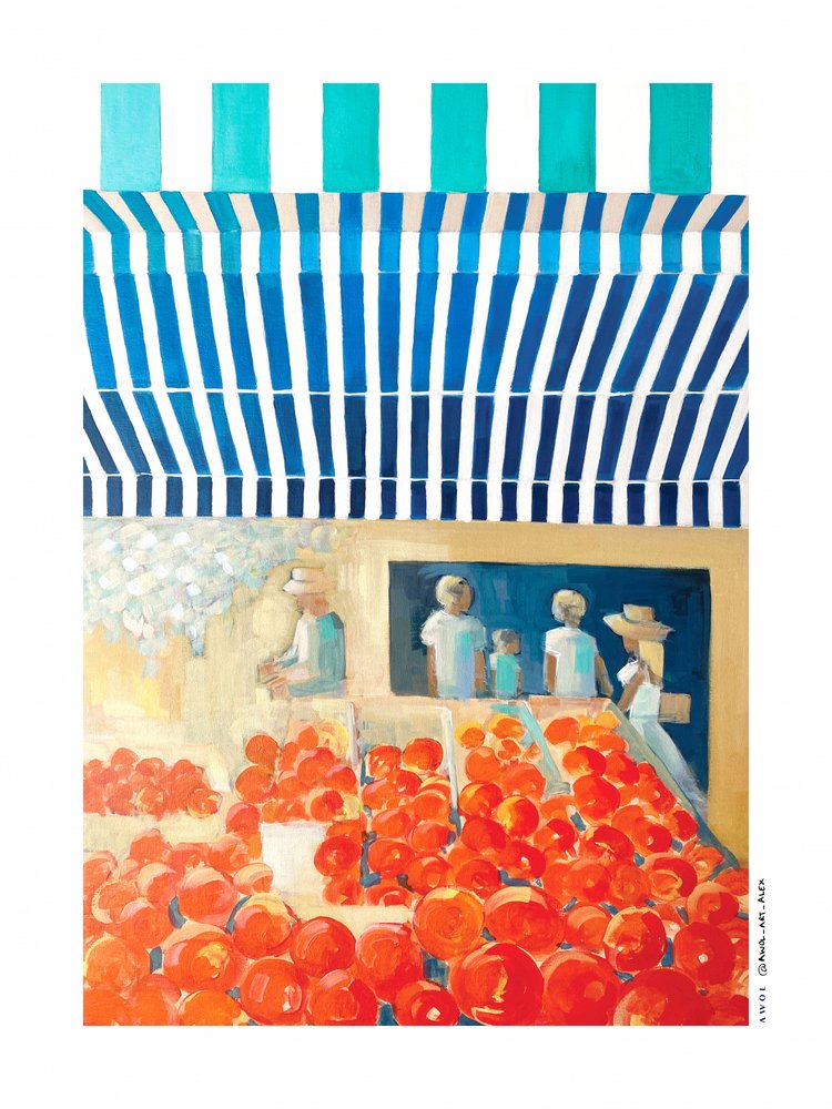 Levendige tomatenmarkt door Awol Art Alex