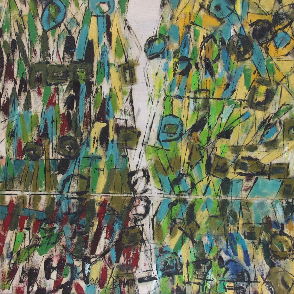 Levendige abstracte penseelstreken door Barbara Piatti