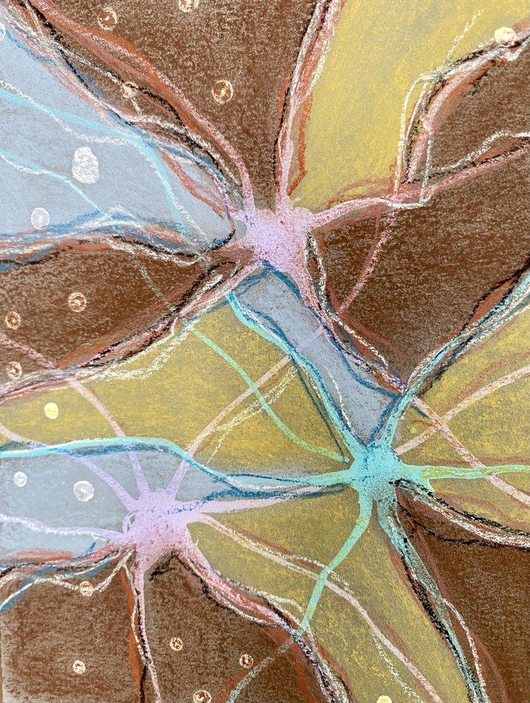 Aardse abstracte stroom door Berit Pihl