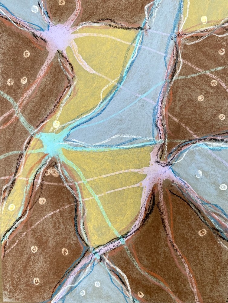 Aards abstract netwerk door Berit Pihl