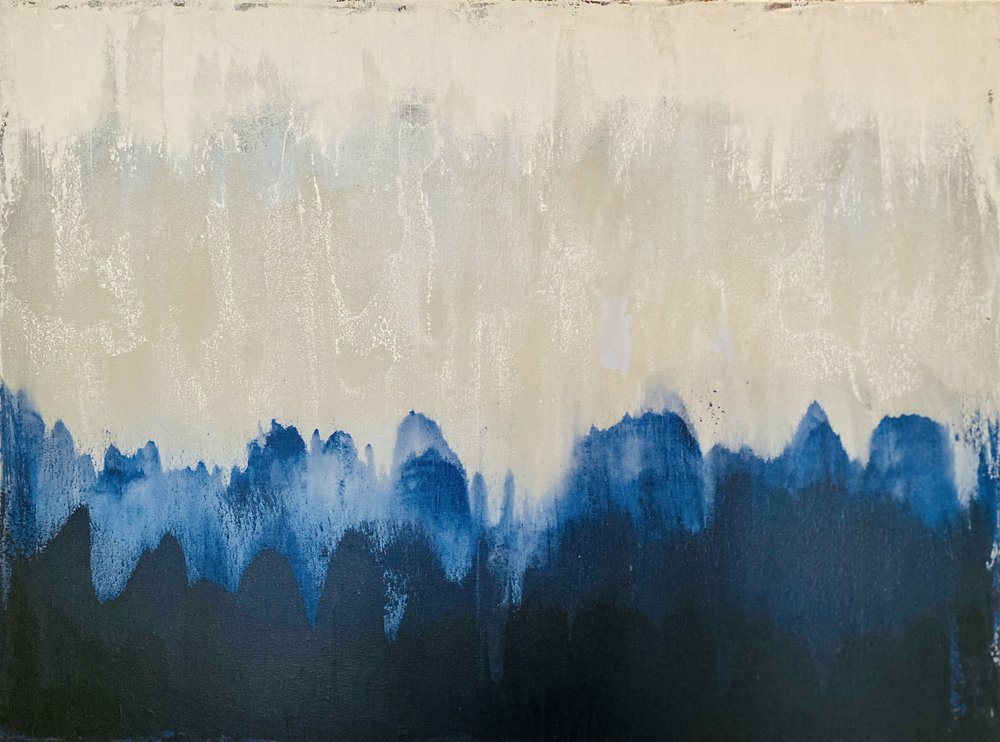 Mistig blauw abstract door Berit Pihl