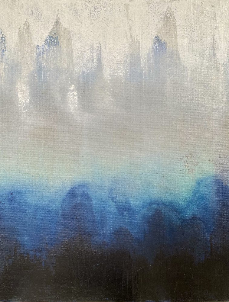 Nevelige blauwe bergen door Berit Pihl