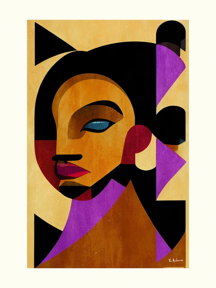 Abstracte geometrische vrouw door Bo Anderson