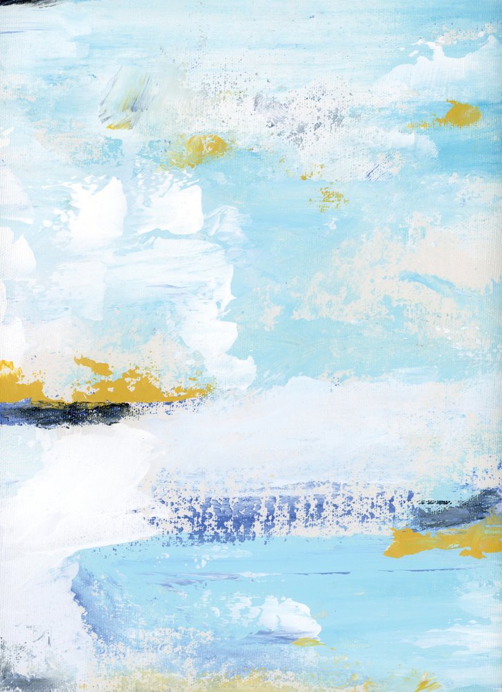 Serene Blauw Goud Abstract door Breanna Megan Studio