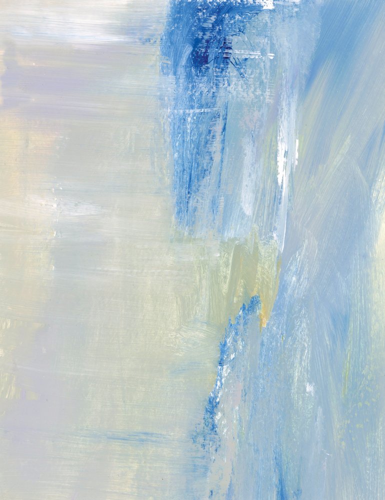 Zachtblauwe abstracte penseelstreken door Breanna Megan Studio