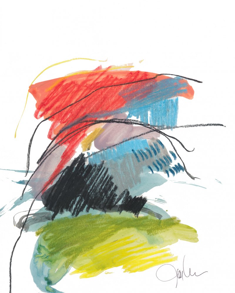 Kleurrijke abstracte penseelstreken door Bronwyn Baker