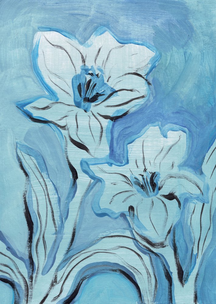Abstract: Blauwe bloemen door Catalina Somolinos