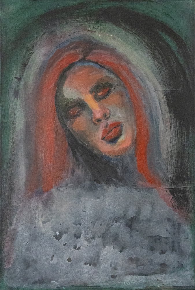 Mysterieus portret van een roodharige door Charlotte Olsson