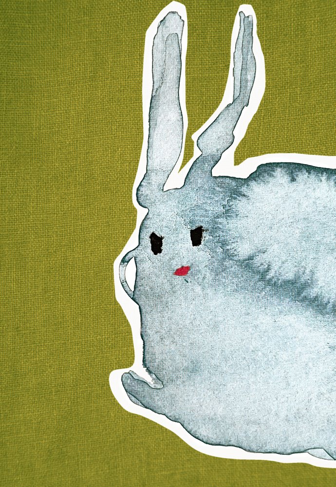 Rabbit Groen Canvas1 door Christina Misuro