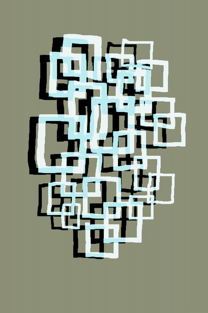 Abstracte zwevende vierkanten door Christina Sillen