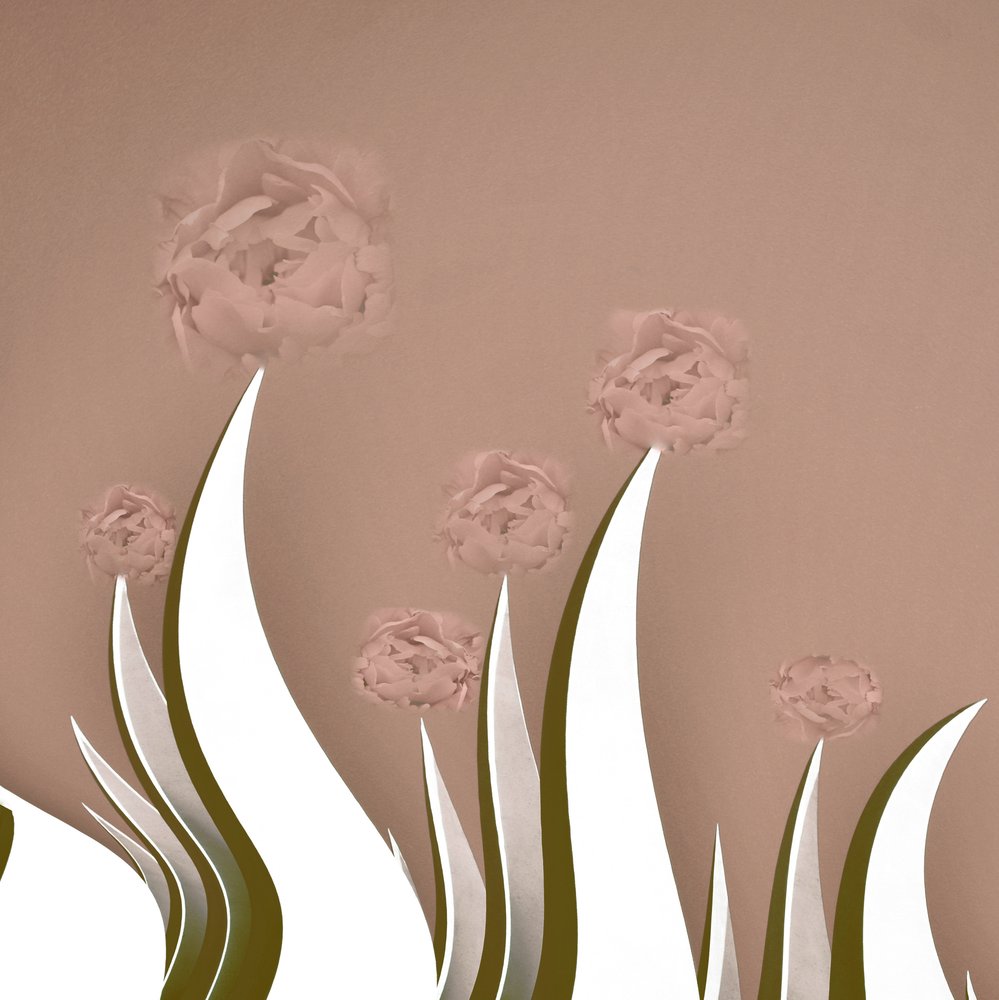Minimalistische roze bloemen door Christina Sillen