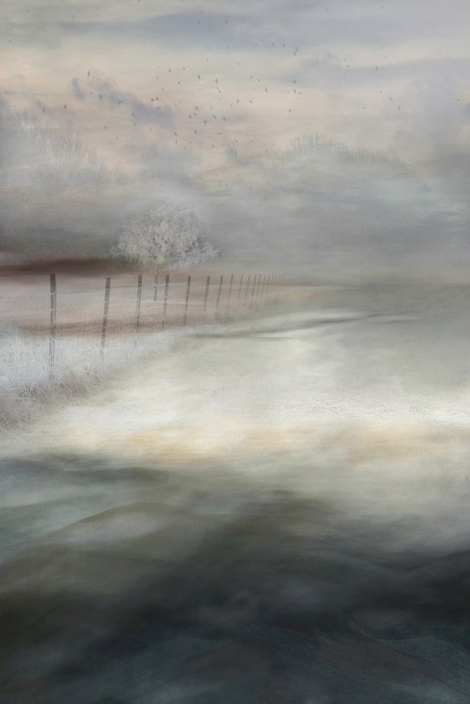 Mistig winterlandschap door Christina Sillen