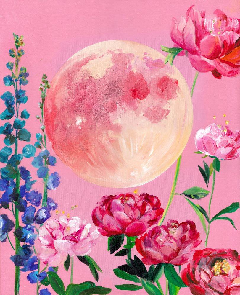 Pink Moon Garden door Christine Lindstrom