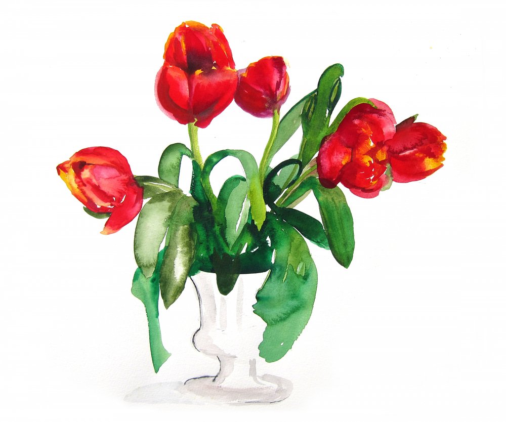 Levendige rode tulpen door Christine Lindstrom