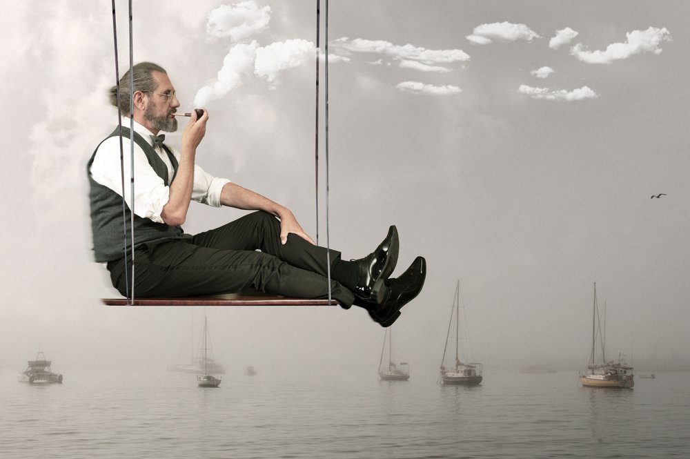 Man op een Sky Swing door Christine von Diepenbroek