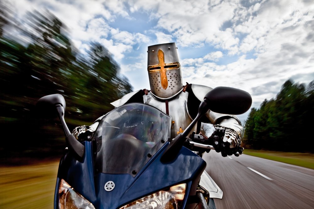 Ridder op een motorfiets door Christophe Kiciak