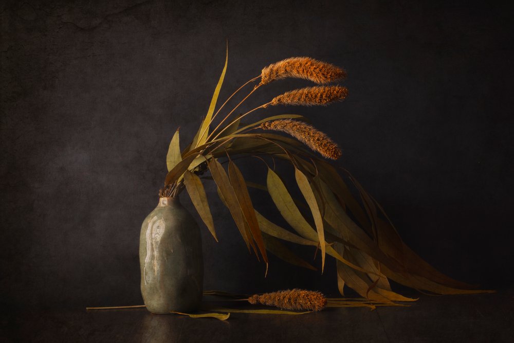 Stilleven met gedroogde planten door Cicek Kiral