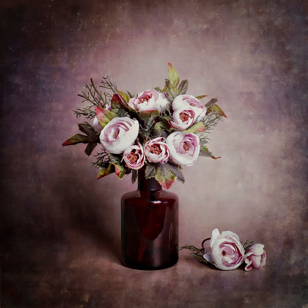 Roze bloemstilleven door Cicek Kiral