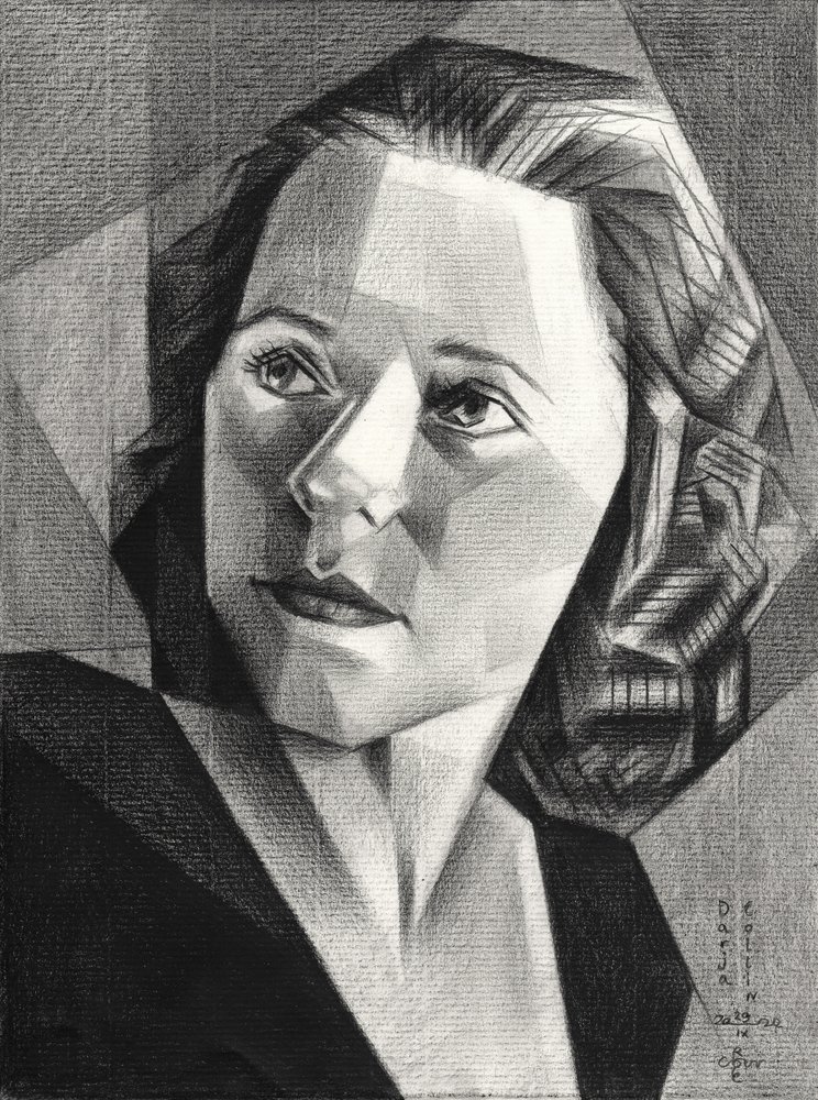 Geometrisch vrouwenportret door Corné Akkers