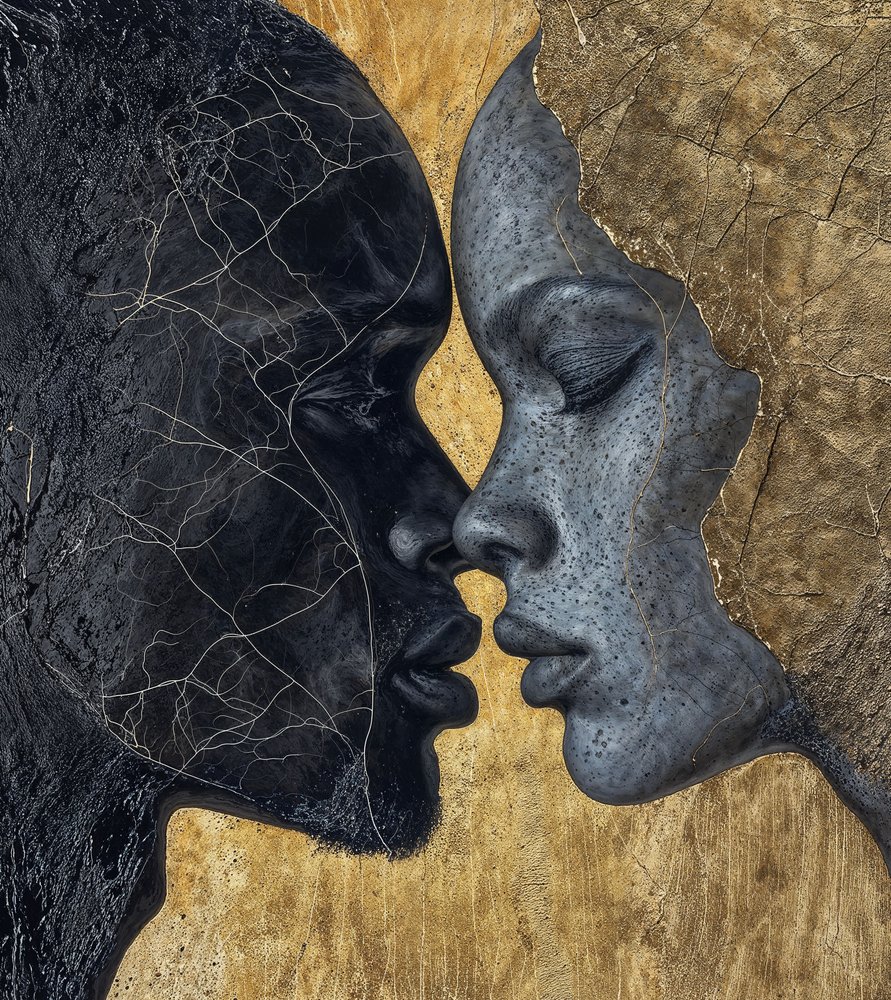 Black Gold Kiss door DDiArte
