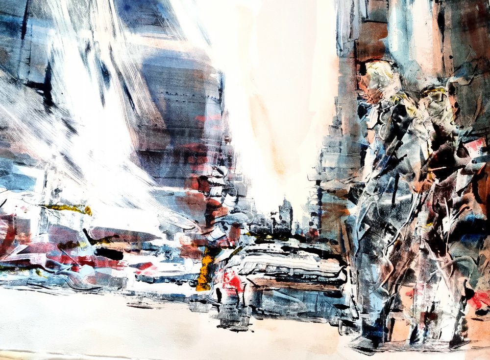 Abstracte stadsstraat door David Antonides