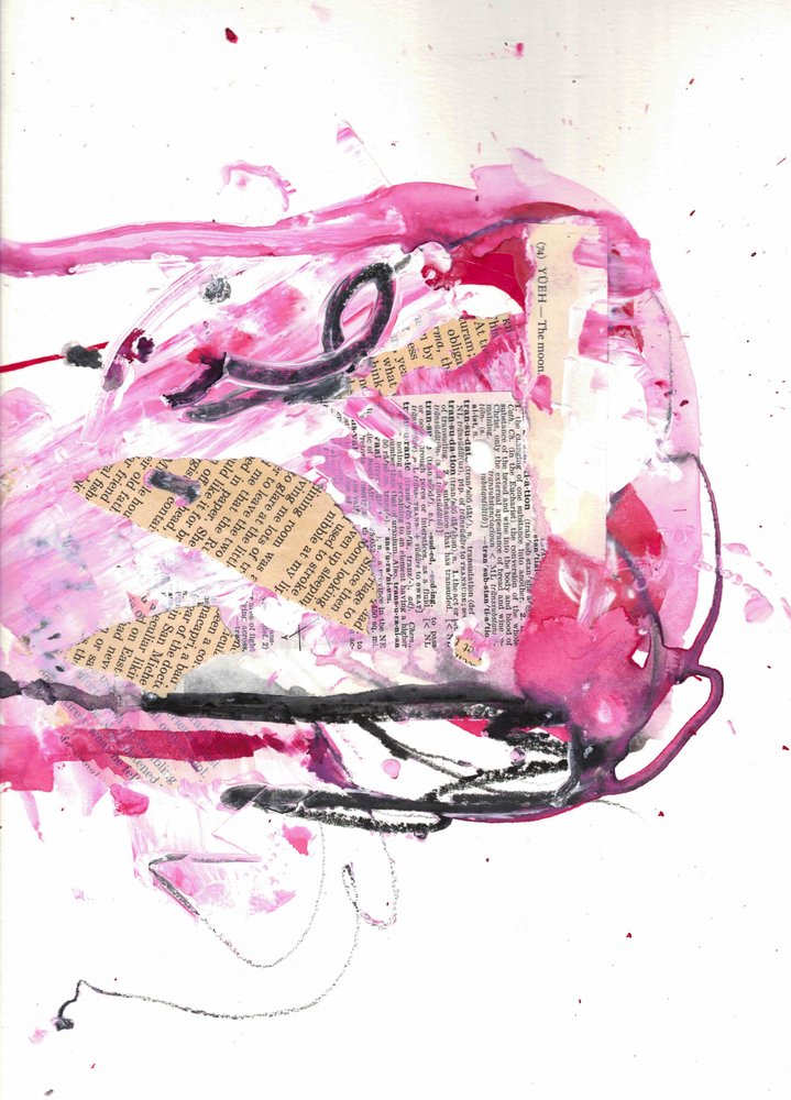Dynamisch roze abstract door Deb Chaney