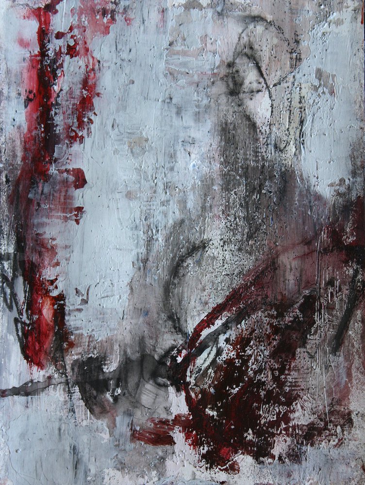 Dynamisch rood abstract door Deb Chaney