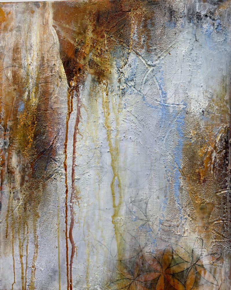 Aards, bloemig, abstract door Deb Chaney