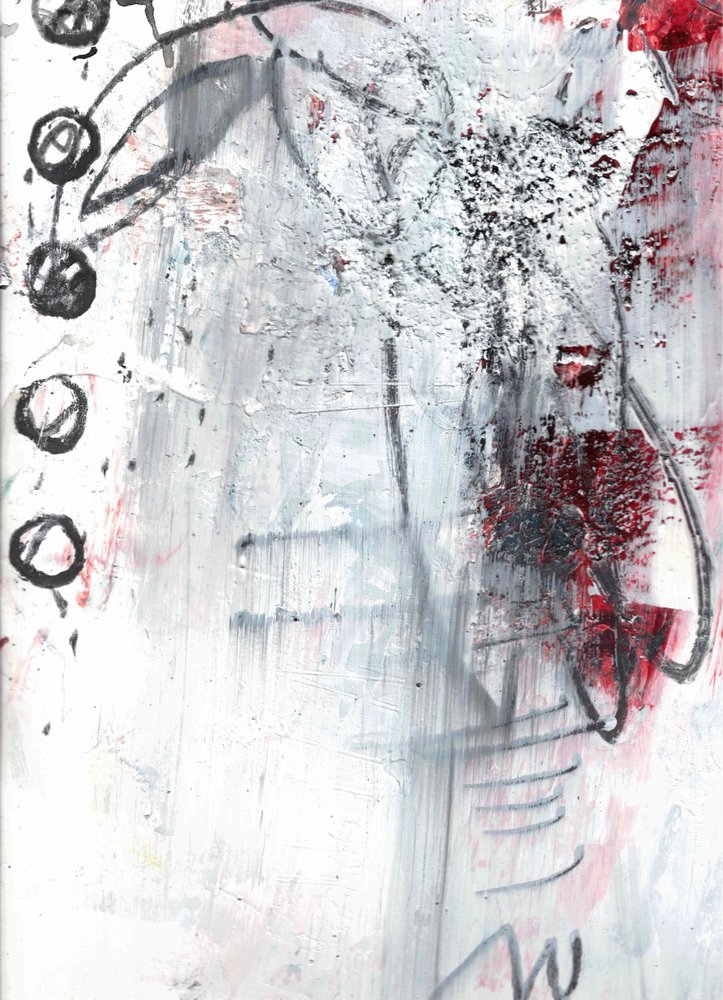 Rood Zwart Abstract Grunge door Deb Chaney